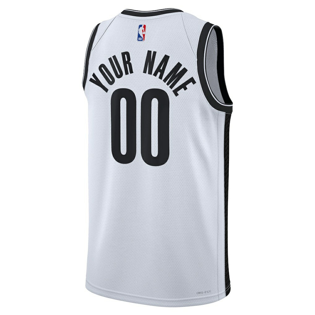 Brooklyn Nets Unisex Swingman Custom Jersey White Association Edition - Nike