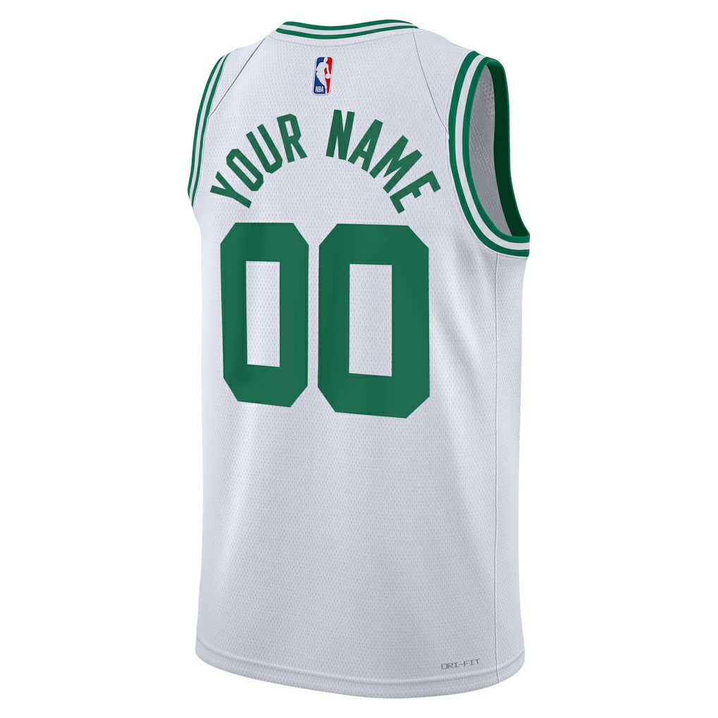 Boston Celtics Unisex Swingman Custom Jersey White Association Edition - Nike