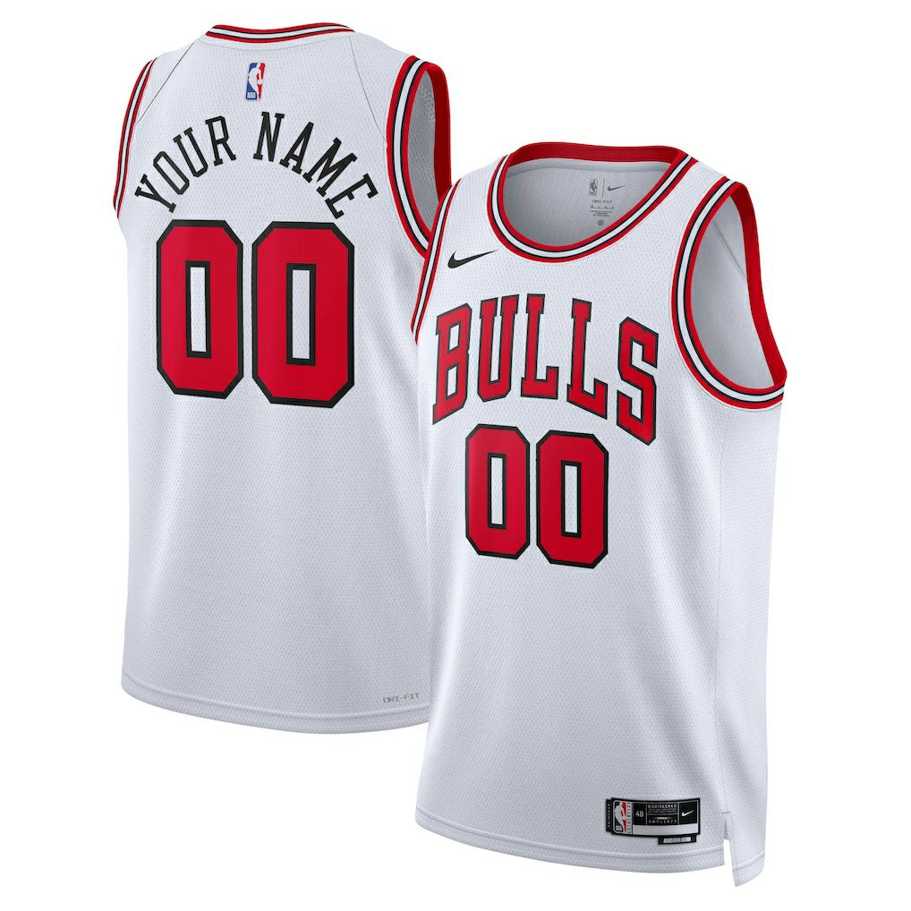 Chicago Bulls Unisex Swingman Custom Jersey White Association Edition - Nike