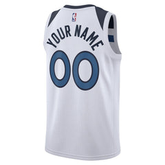 Minnesota Timberwolves Unisex Swingman Custom Jersey White Association Edition - Nike