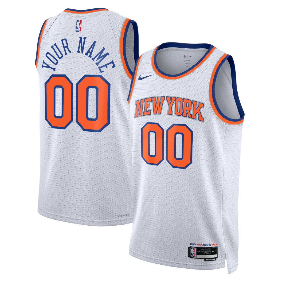 New York Knicks Unisex Swingman Custom Jersey White Association Edition - Nike