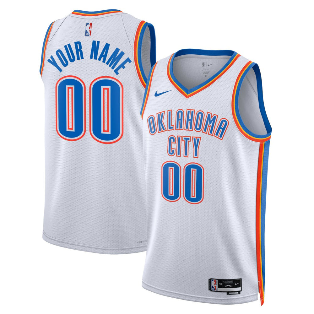 Oklahoma City Thunder Unisex Swingman Custom Jersey White Association Edition - Nike