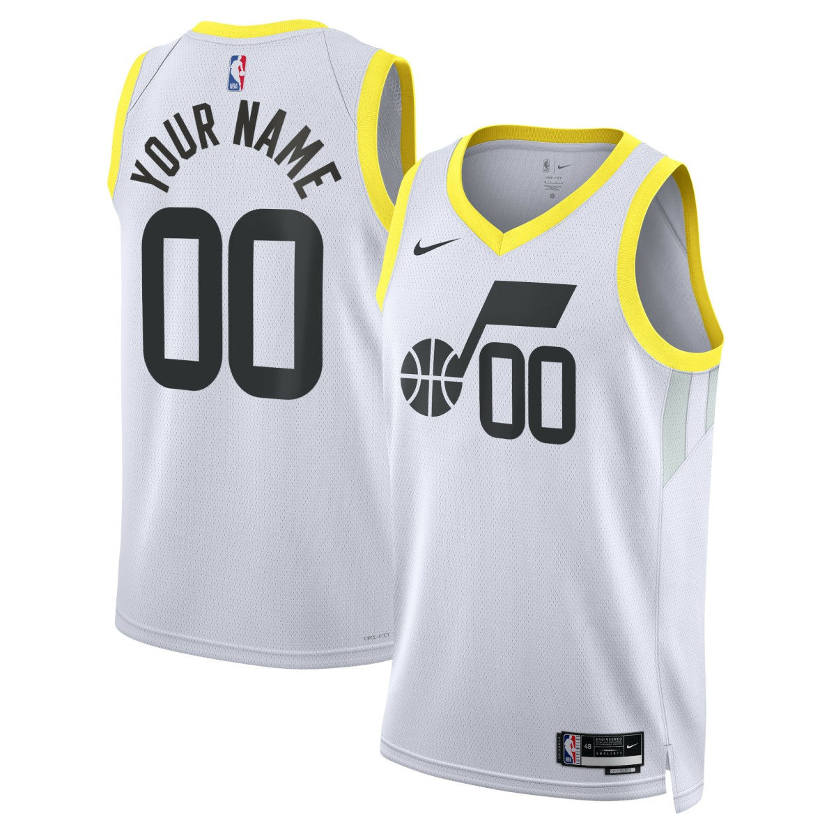Utah Jazz Unisex Swingman Custom Jersey White Association Edition - Nike