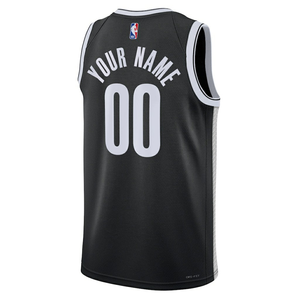 Brooklyn Nets Unisex Swingman Custom Jersey Black Icon Edition - Nike outlet