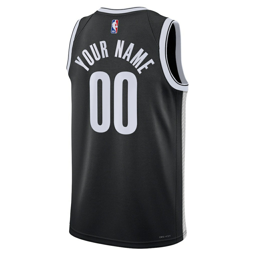 Brooklyn Nets Unisex Swingman Custom Jersey Black Icon Edition - Nike outlet