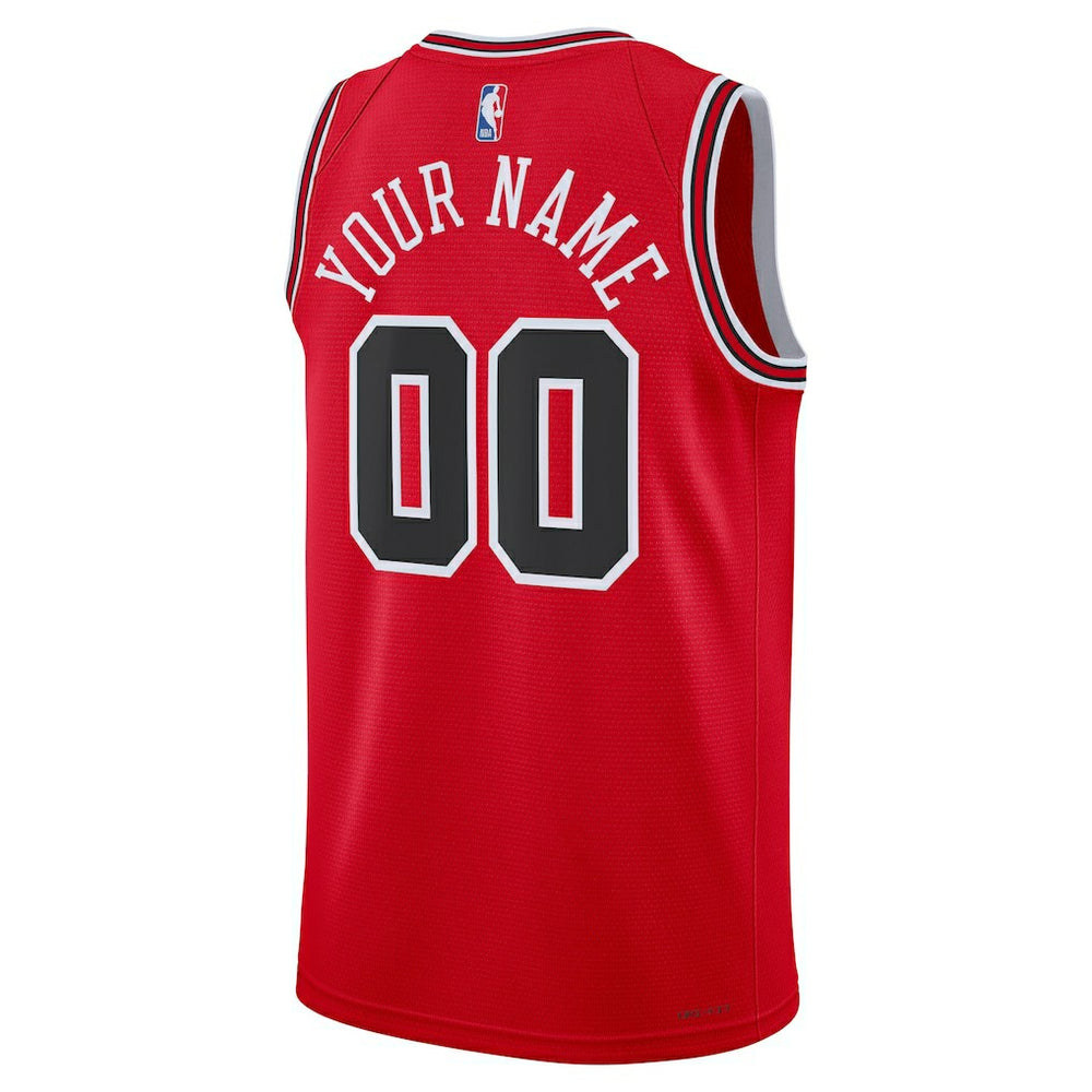 Chicago Bulls Unisex Swingman Custom Jersey Red Icon Edition - Nike