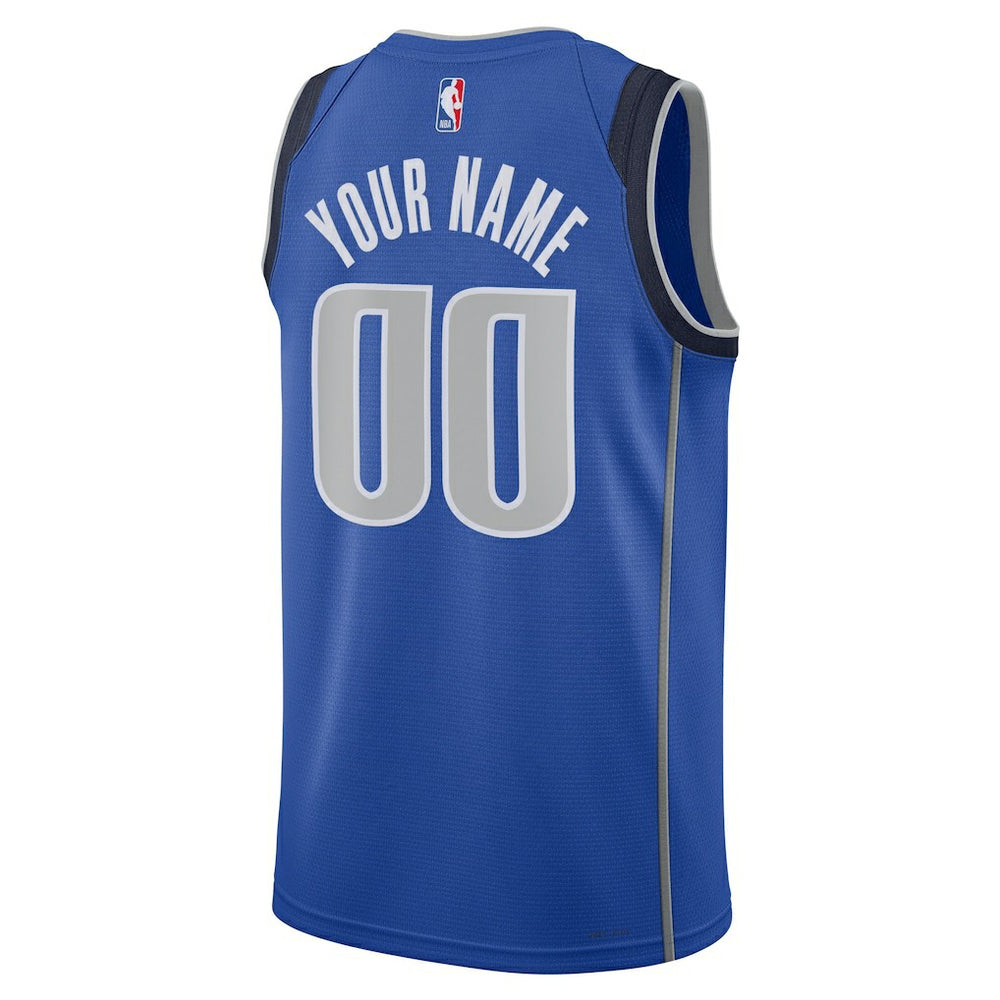 Dallas Mavericks Unisex Swingman Custom Jersey Blue Icon Edition - Nike