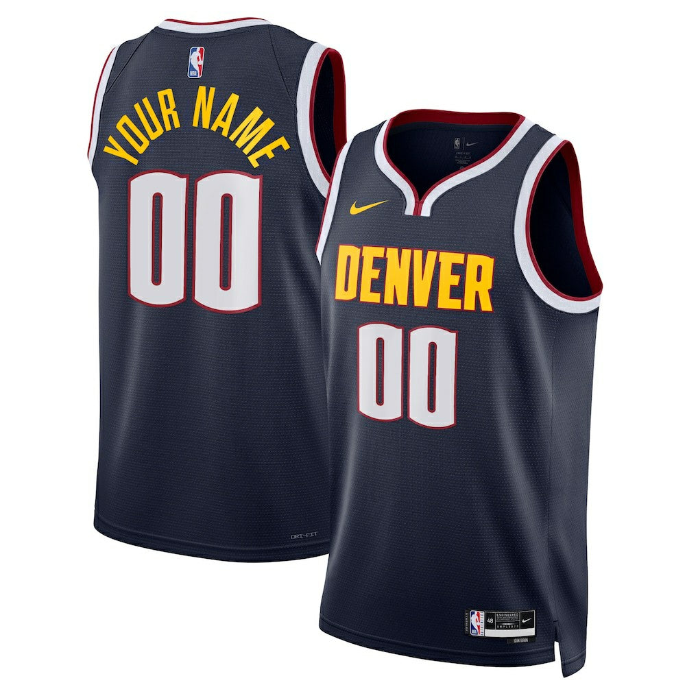 Denver Nuggets Unisex Swingman Custom Jersey Navy Icon Edition - Nike