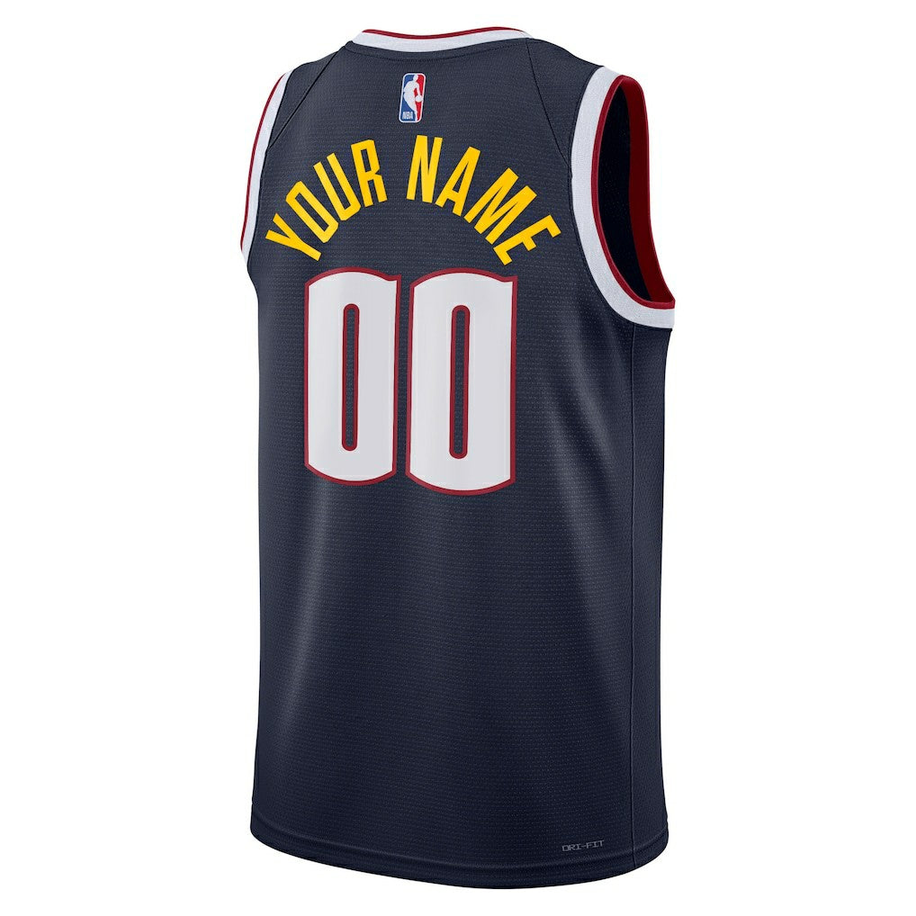 Denver Nuggets Unisex Swingman Custom Jersey Navy Icon Edition - Nike