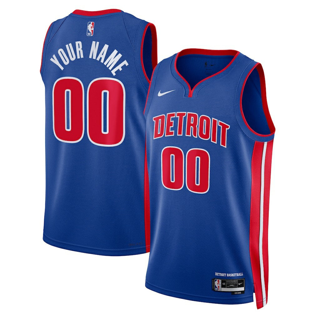 Detroit Pistons Unisex Swingman Custom Jersey Blue Icon Edition - Nike