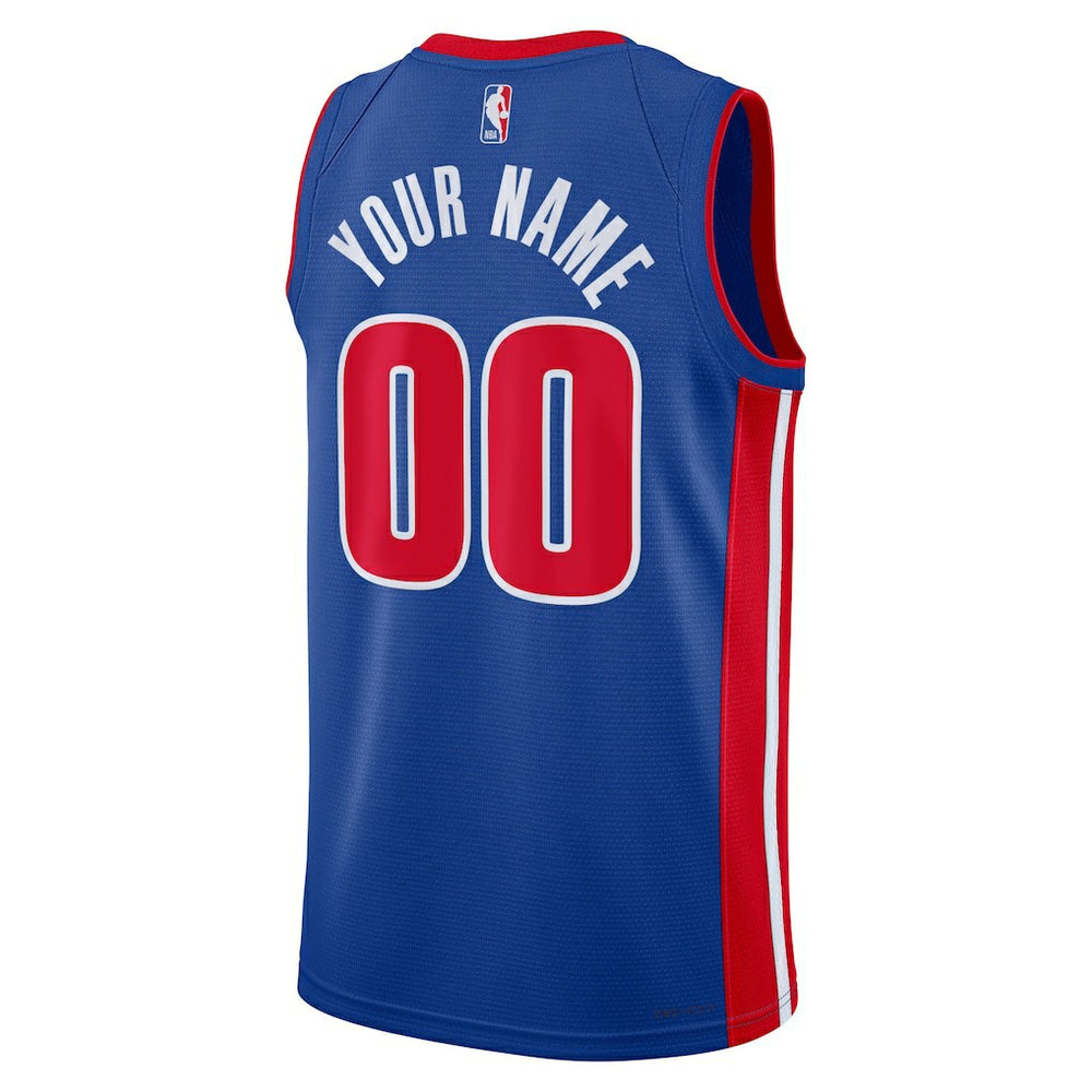 Detroit Pistons Unisex Swingman Custom Jersey Blue Icon Edition - Nike