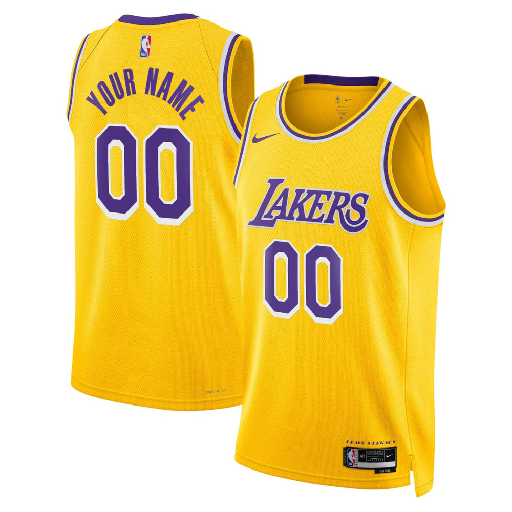 Los Angeles Lakers Unisex Swingman Custom Jersey Gold Icon Edition - Nike