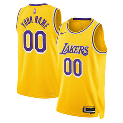 Los Angeles Lakers Unisex Swingman Custom Jersey Gold Icon Edition - Nike