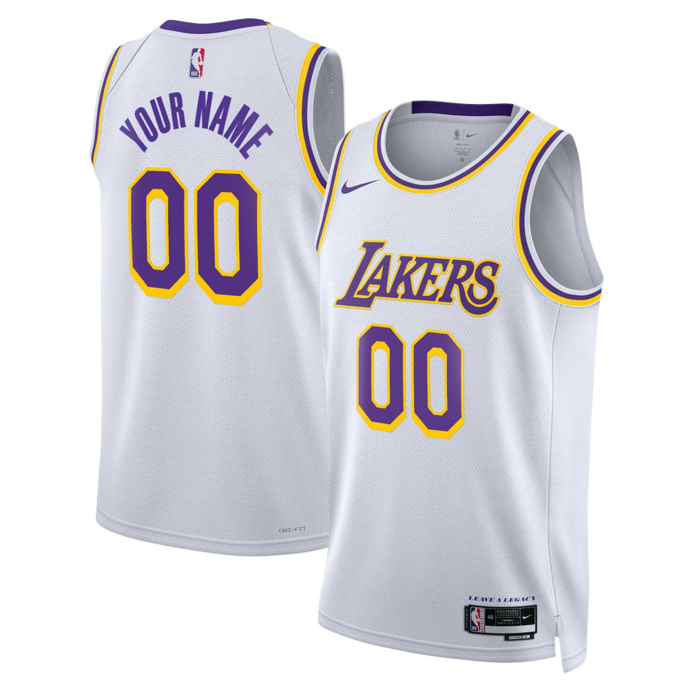 Los Angeles Lakers Unisex Swingman Custom Jersey White Association Edition - Nike