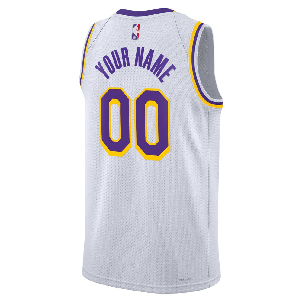 Los Angeles Lakers Unisex Swingman Custom Jersey White Association Edition - Nike