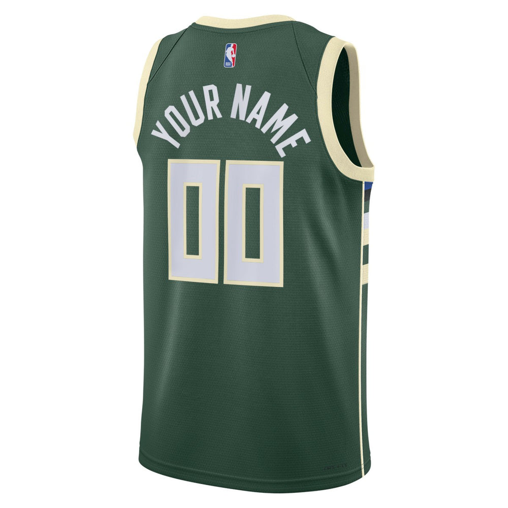 Milwaukee Bucks Unisex Swingman Custom Jersey Hunter Green Icon Edition - Nike outlet