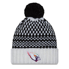Arizona Cardinals New Era Women's 2023 NFL Crucial Catch Cuffed Pom Knit Hat - Black/White Hats