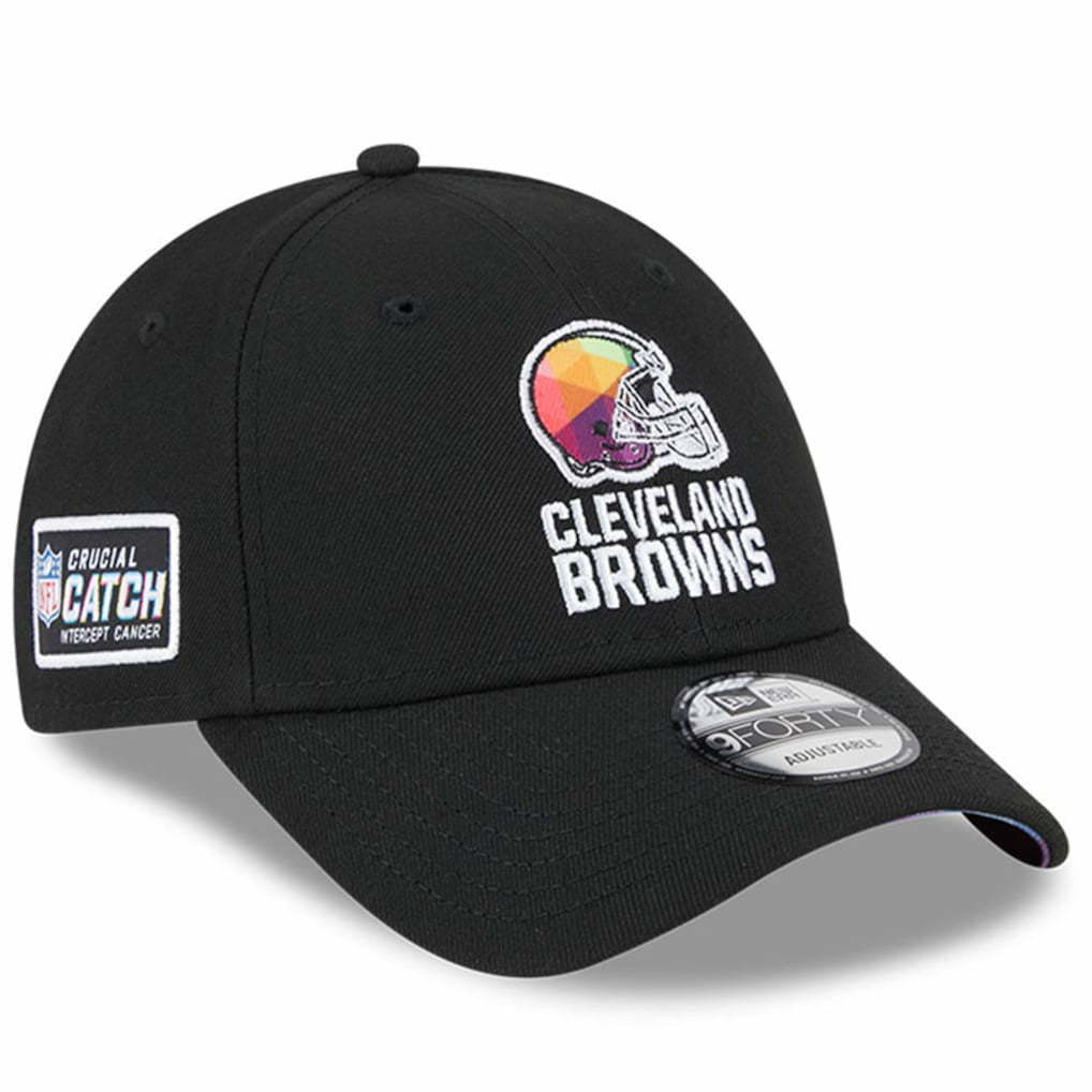 Cleveland Browns New Era 2023 NFL Crucial Catch 9FORTY Adjustable Hat - Black Hats
