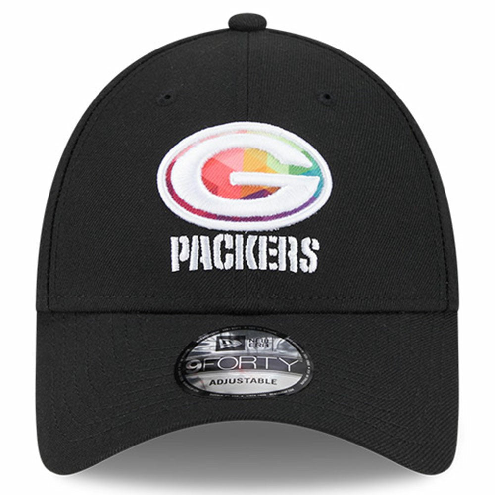 Green Bay Packers New Era 2023 NFL Crucial Catch 9FORTY Adjustable Hat - Black Hats