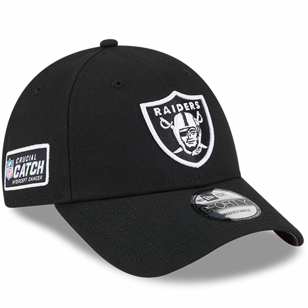Las Vegas Raiders New Era 2023 NFL Crucial Catch 9FORTY Adjustable Hat - Black Hats