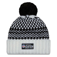 Dallas Cowboys New Era Women's 2023 NFL Crucial Catch Cuffed Pom Knit Hat - Black/White Hats