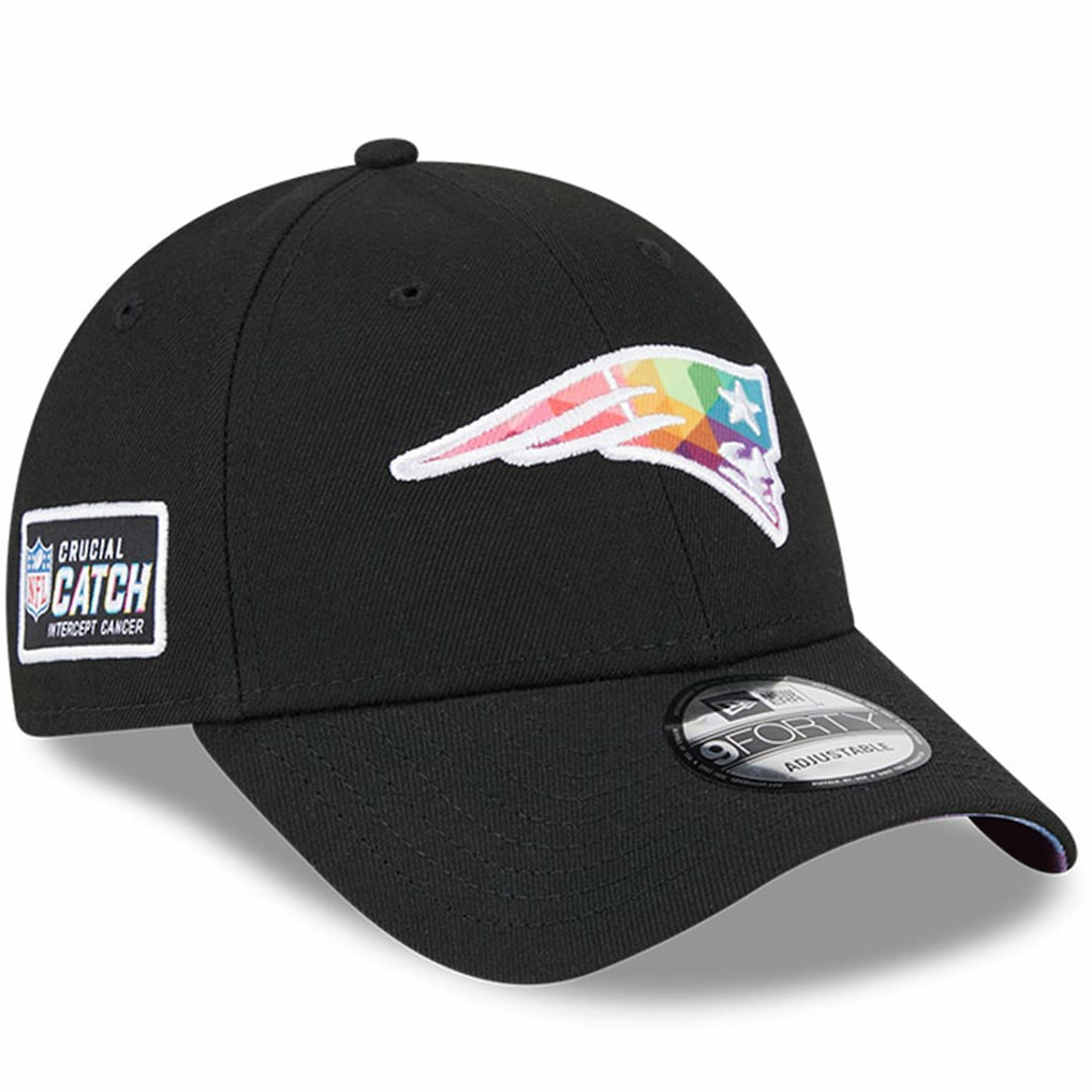 New England Patriots New Era 2023 NFL Crucial Catch 9FORTY Adjustable Hat - Black Hats