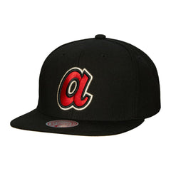 Atlanta Braves Mitchell & Ness Cooperstown Collection True Classics Snapback Hat - Black Hats