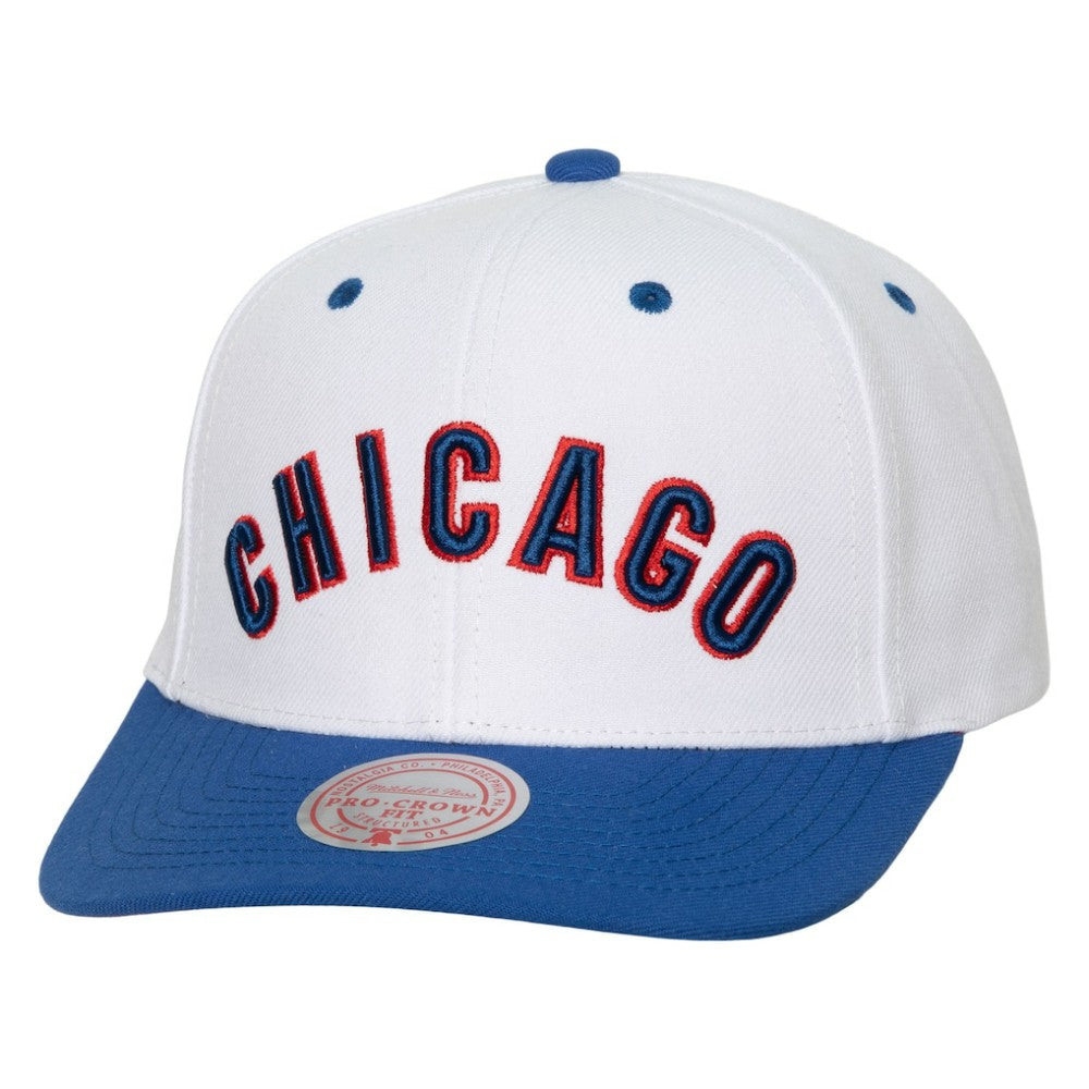 Chicago Cubs Mitchell & Ness Cooperstown Collection Pro Crown Snapback Hat - White Hats
