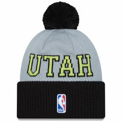 Utah Jazz Tip-Off Two-Tone Cuffed Knit Hat with Pom Black/Gray - New Era