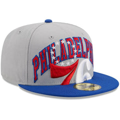 Philadelphia 76ers Tip-Off Two-Tone 59FIFTY Fitted Hat Gray/Royal - New Era