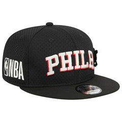 Philadelphia 76ers Post-Up Pin Mesh 9FIFTY Snapback Hat Black - New Era