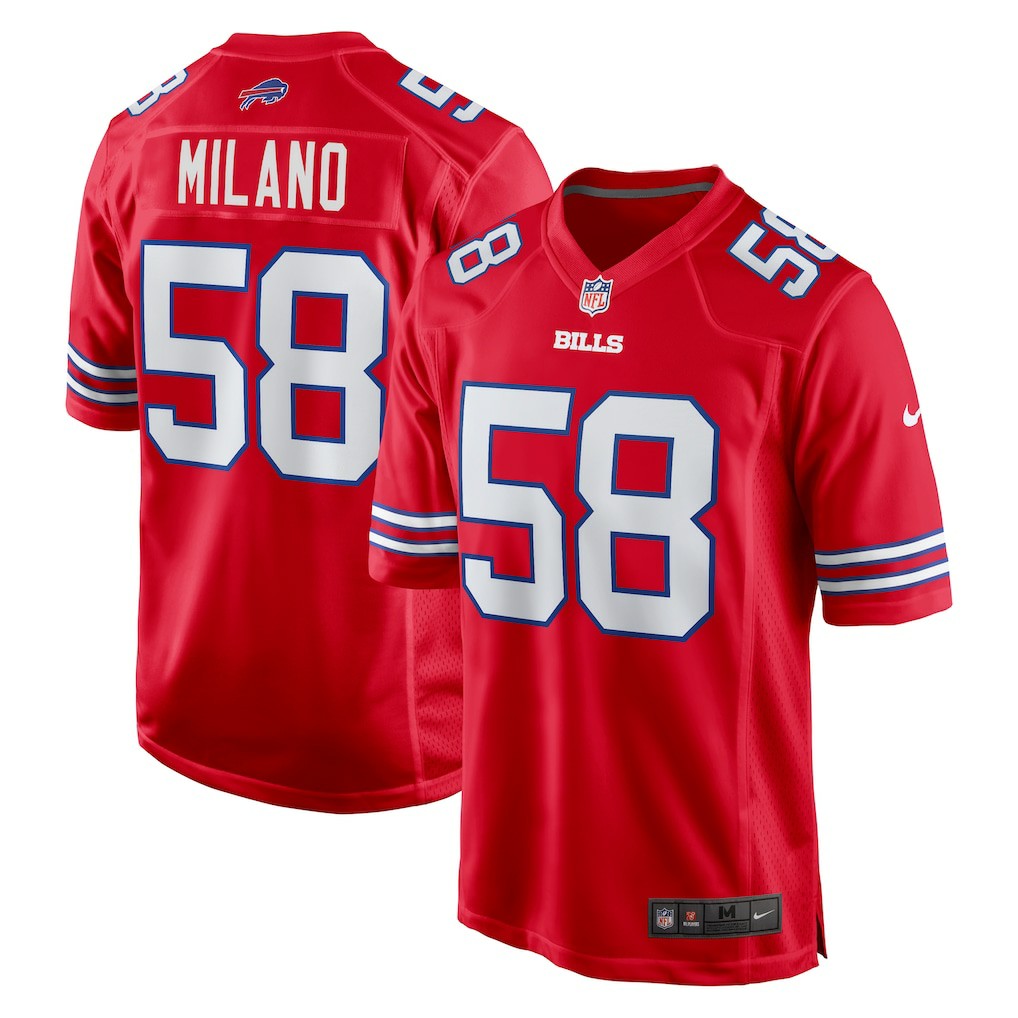 Matt Milano Buffalo Bills Alternate Game Jersey - Red Jerseys