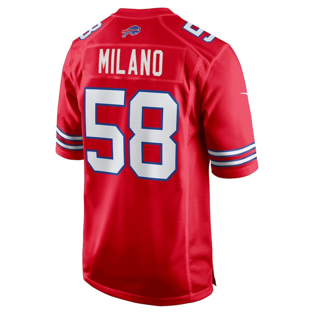 Matt Milano Buffalo Bills Alternate Game Jersey - Red Jerseys