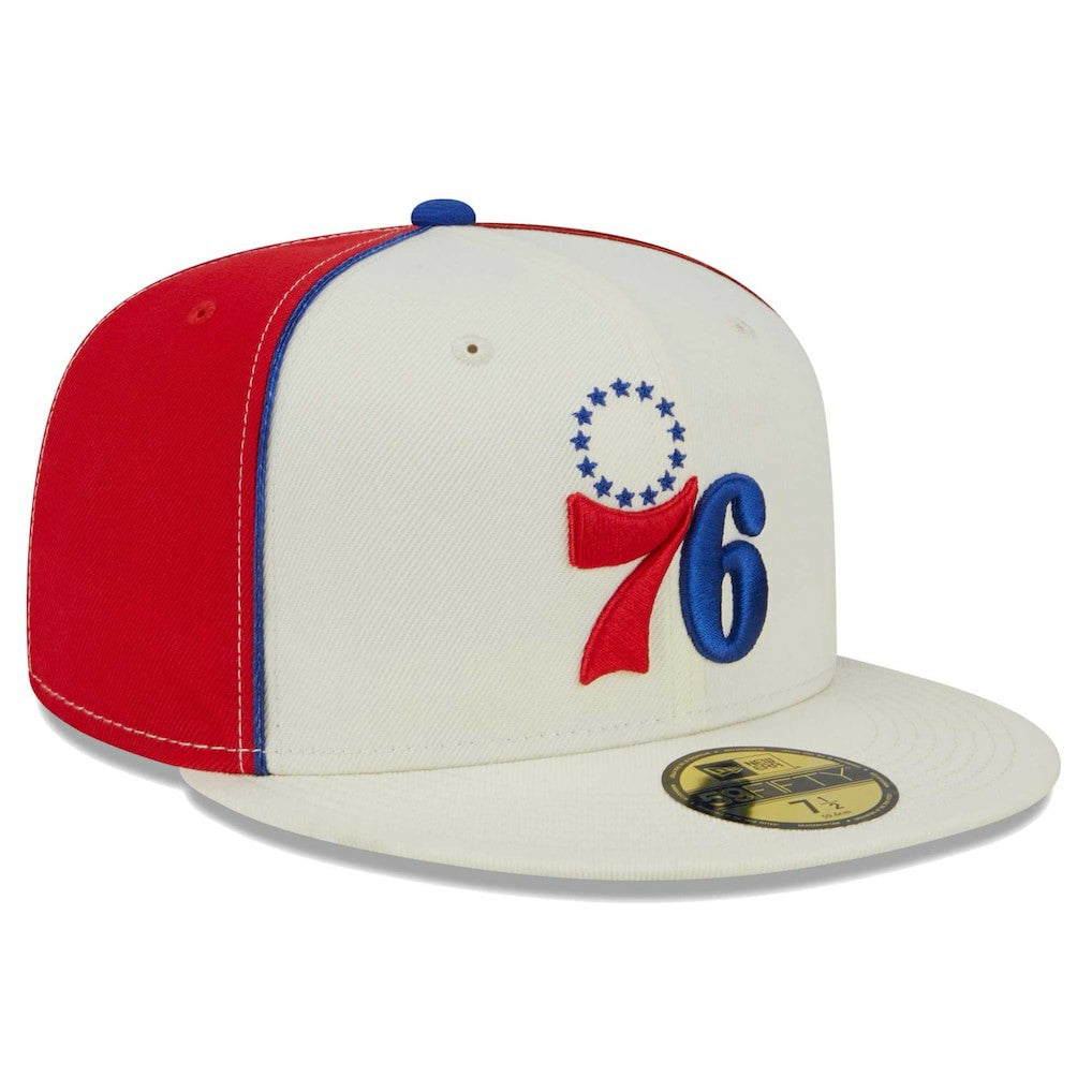 Philadelphia 76ers Piped Pop Panel 59FIFTY Fitted Hat Cream - New Era