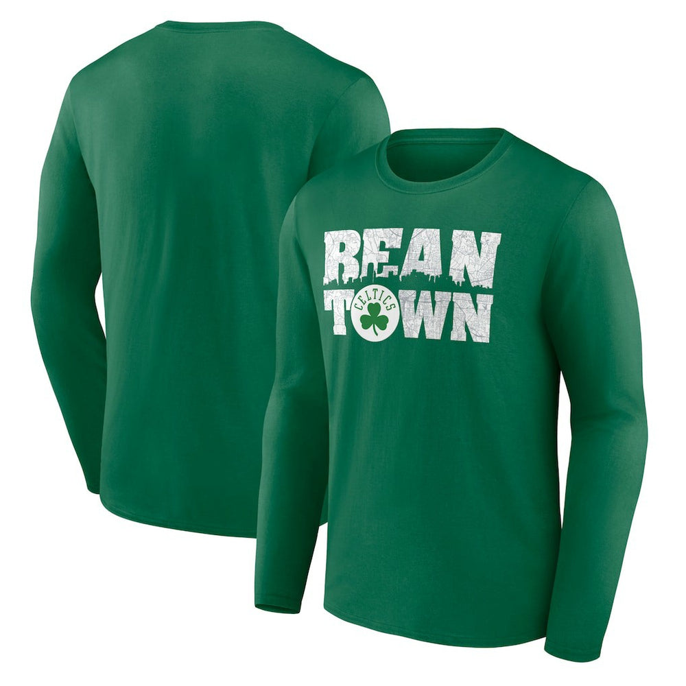 Boston Celtics Announcer Long Sleeve T-Shirt Kelly Green