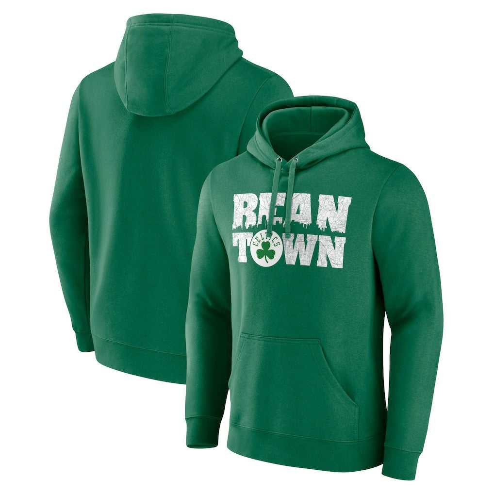 Boston Celtics Announcer Pullover Hoodie Kelly Green