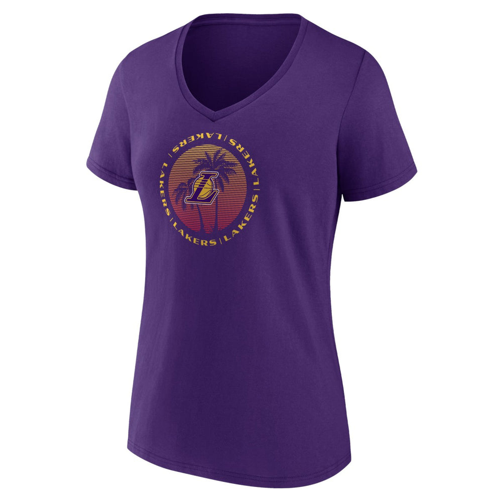 Los Angeles Lakers Women's Announcer V-Neck T-Shirt Purple outlet