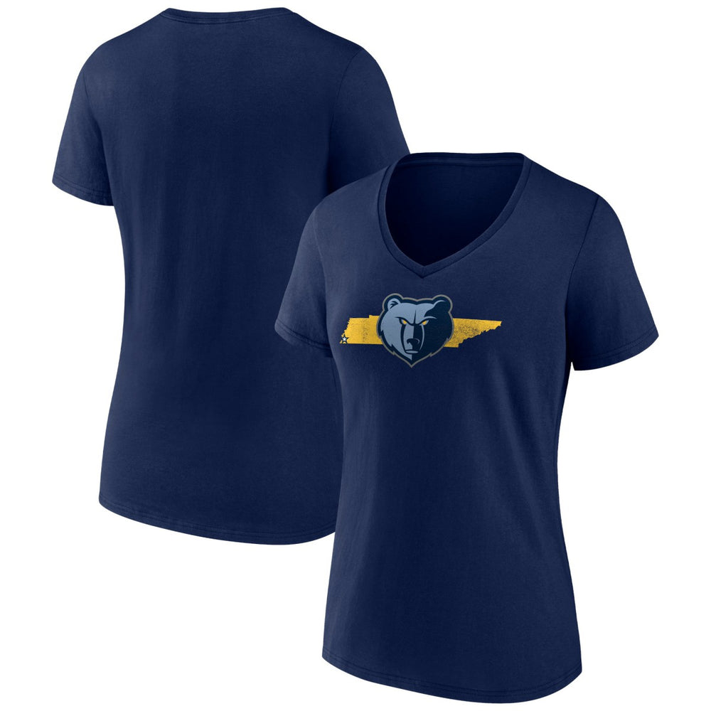 Memphis Grizzlies Women's Announcer V-Neck T-Shirt Navy outlet