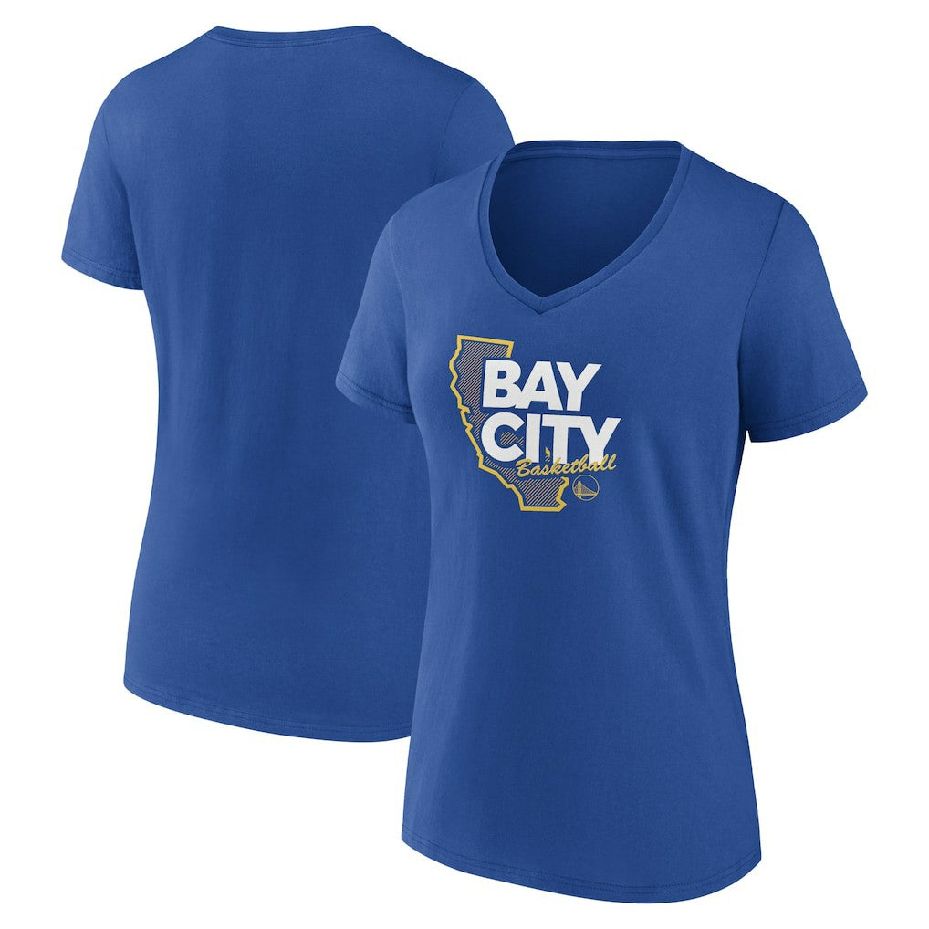 Golden State Warriors Women's Huddle V-Neck T-Shirt Royal