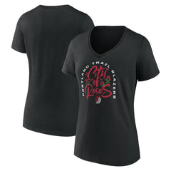 Portland Trail Blazers Women's Huddle V-Neck T-Shirt Black