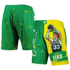 Larry Bird Boston Celtics Hardwood Classics Player Burst Shorts Kelly Green - Mitchell & Ness