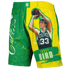 Larry Bird Boston Celtics Hardwood Classics Player Burst Shorts Kelly Green - Mitchell & Ness