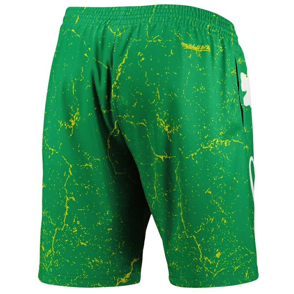 Larry Bird Boston Celtics Hardwood Classics Player Burst Shorts Kelly Green - Mitchell & Ness
