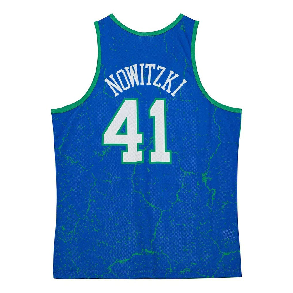 Dirk Nowitzki Dallas Mavericks Hardwood Classics Player Burst Tank Top Blue - Mitchell & Ness