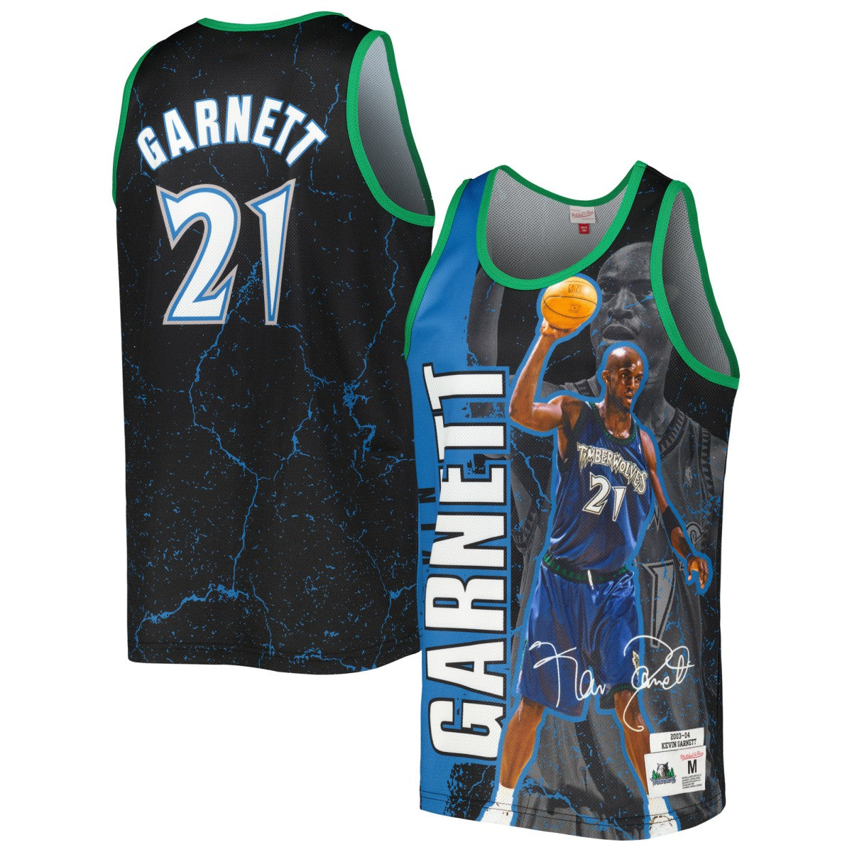 Kevin Garnett Minnesota Timberwolves 2003-04 Hardwood Classics Player Burst Tank Top Black - Mitchell & Ness