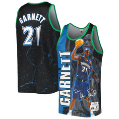 Kevin Garnett Minnesota Timberwolves 2003-04 Hardwood Classics Player Burst Tank Top Black - Mitchell & Ness