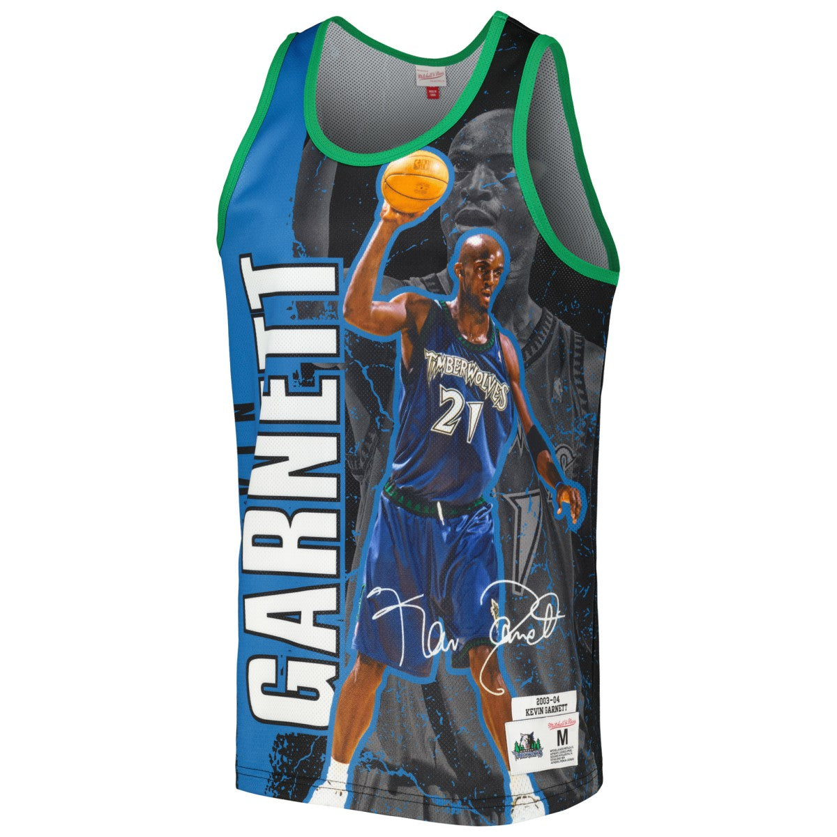 Kevin Garnett Minnesota Timberwolves 2003-04 Hardwood Classics Player Burst Tank Top Black - Mitchell & Ness