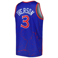 Allen Iverson Philadelphia 76ers 1996-97 Hardwood Classics Player Burst Tank Top Royal - Mitchell & Ness