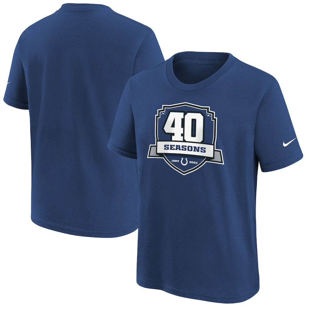 Indianapolis Colts Youth 40th Anniversary T-Shirt - Blue T-shirts
