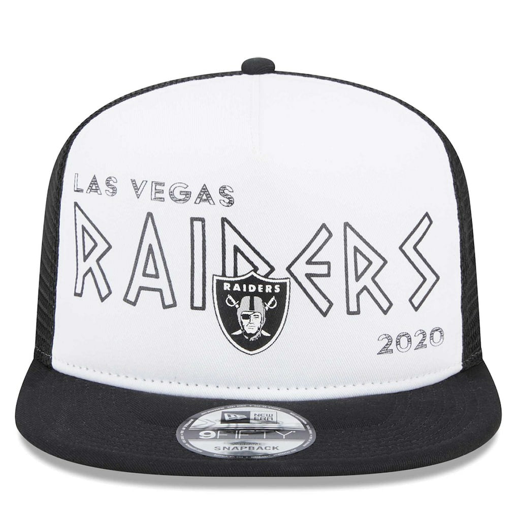 Las Vegas Raiders New Era Banger 9FIFTY Trucker Snapback Hat - White/Black Hats